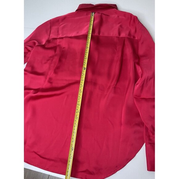 Jason Wu Red Satin Oversized Button down Small NWT - Picture 10 of 10